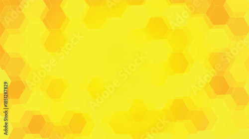 Seamless vector illustration of a geometric honeycomb pattern with yellow and orange hexagons forming an abstract golden texture design for a summery wallpaper backdrop