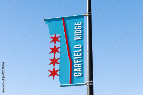 Chicago, IL, USA - November 3, 2025: Garfield Ridge is a Chicago neighborhood on the far southside in Cook county and home to Midway International Airport.