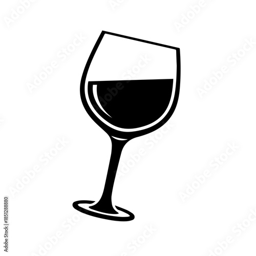 Elegant wine glass with red wine