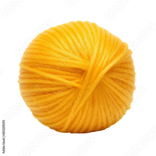 Yarn Ball on White Background Ready for Crafting and Knitting Activities