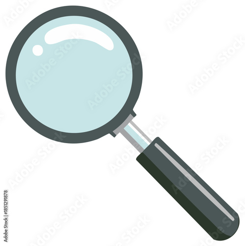 Vector icon of a magnifying glass for search, research, and analysis concepts