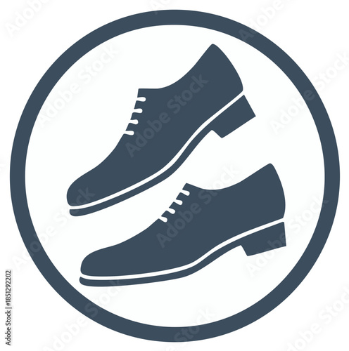 Stylish Oxford Dress Shoes Icon Vector Graphic for Formal Menswear and Business