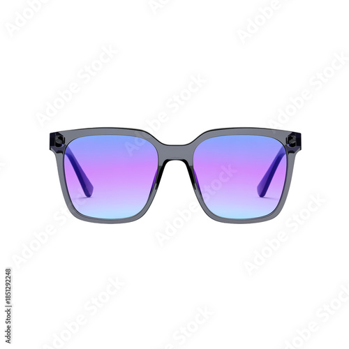 Modern Sunglasses With Gradient Lenses Shown Against a Plain Background for P...