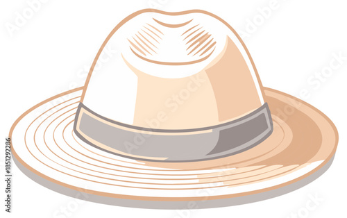 Stylish fedora hat illustration. Elegant headwear vector design.