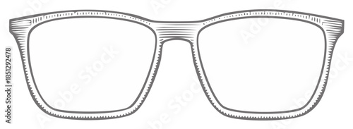 Classic Eyeglasses Sketch with Textured Frames and Clear Lenses