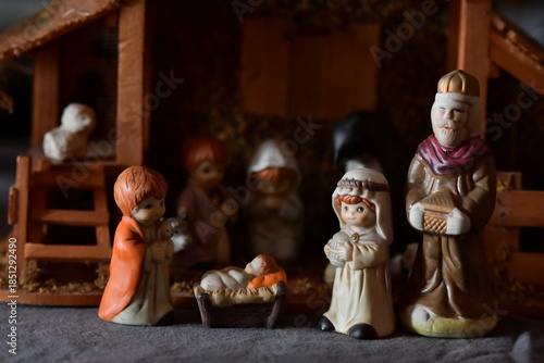 Foto Nativity Manger Scene