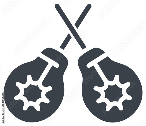 Creative concept of crossing light bulb icons idea inspiration solution