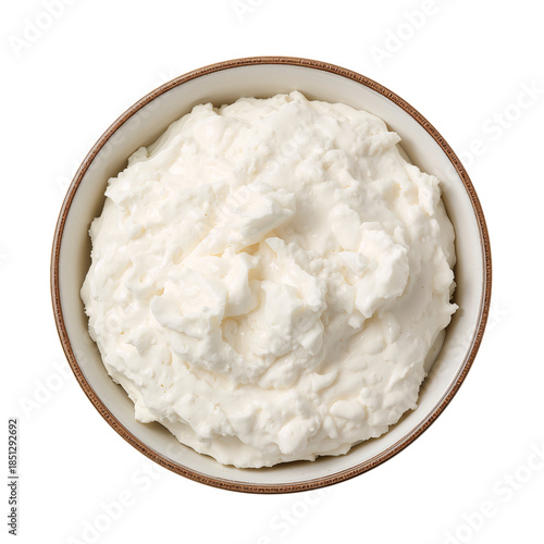 Cottage Cheese Served in a Bowl on a Plain Background for Healthy Meal Options