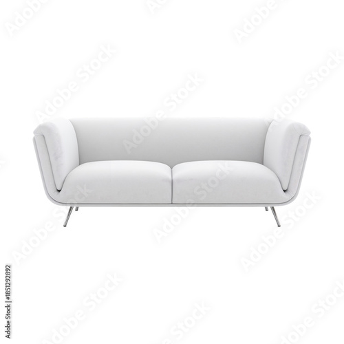 Modern White Sofa With Clean Lines Placed in a Bright Living Room Setting