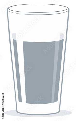 Clear Glass Filled With Refreshing Gray Water