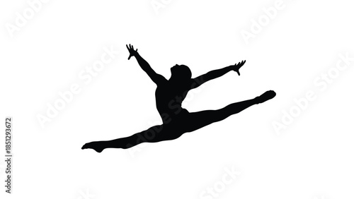 Silhouette of a person doing a backbend with arms extended