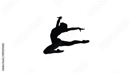 Silhouette of a person doing a handstand with legs extended