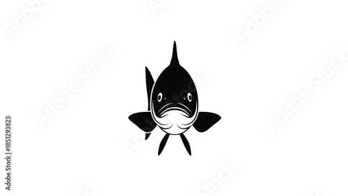 Black and white fish with whiskers and fins 2