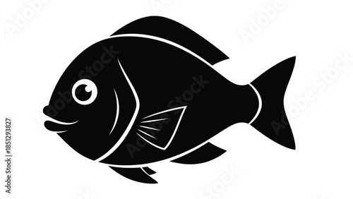 Black and white fish with whiskers and fins 3