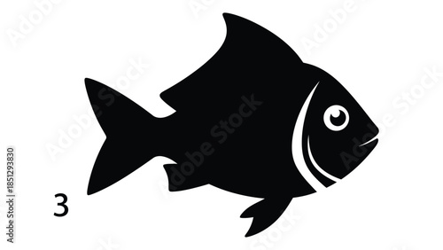 Black and white fish with whiskers and smiling expression smile 1