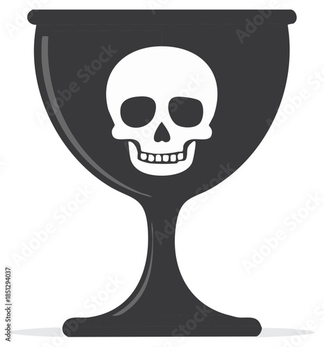 A Grim Chalice: Skull Emblazoned Goblet For Dark Celebration or Gothic Design Element