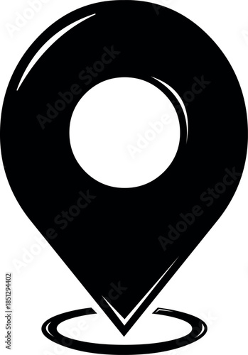 vector illustration black and white gps ip address location concept icon