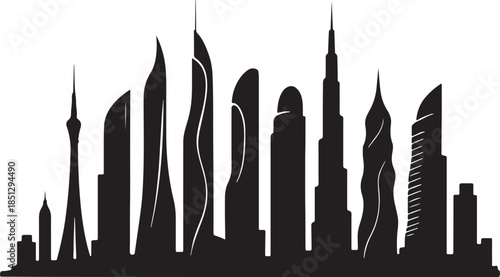 Modern skyscraper silhouettes Vector