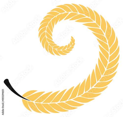 Golden Wheat Spiral Symbol