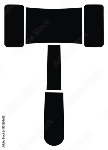 Simple black silhouette of a mallet tool