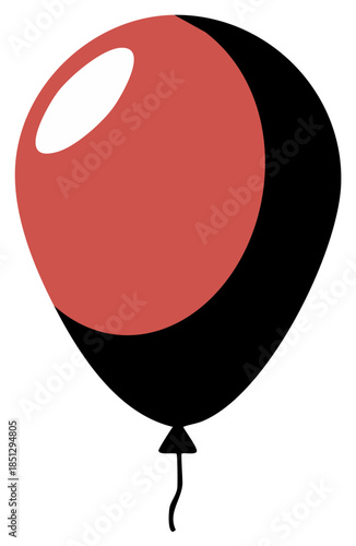 Whimsical Floating Balloon in Coral and Black, Celebratory Party Decorations