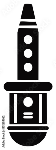 Modern Inhaler Device for Respiratory Therapy Black Silhouette Medical Aid Aerosol Dispenser