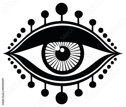 All Seeing Eye Design Ornament Tattoo Spiritual Graphic Vector Illustration