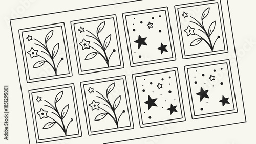 Vector illustration family hiking with trekking poles on a hill