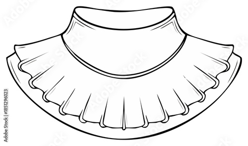 Elegant ruffled collar accessory for historical costumes and fashion illustrations