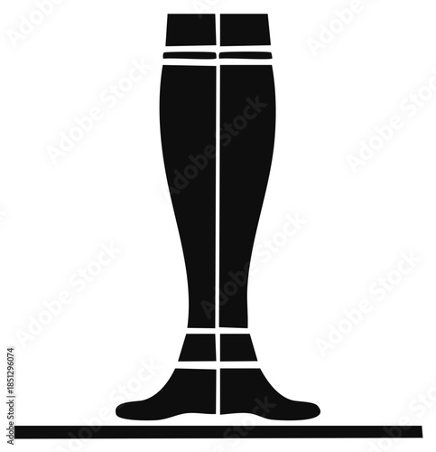 Minimalist human leg illustration with stocking design for sport or fashion using silhouette design