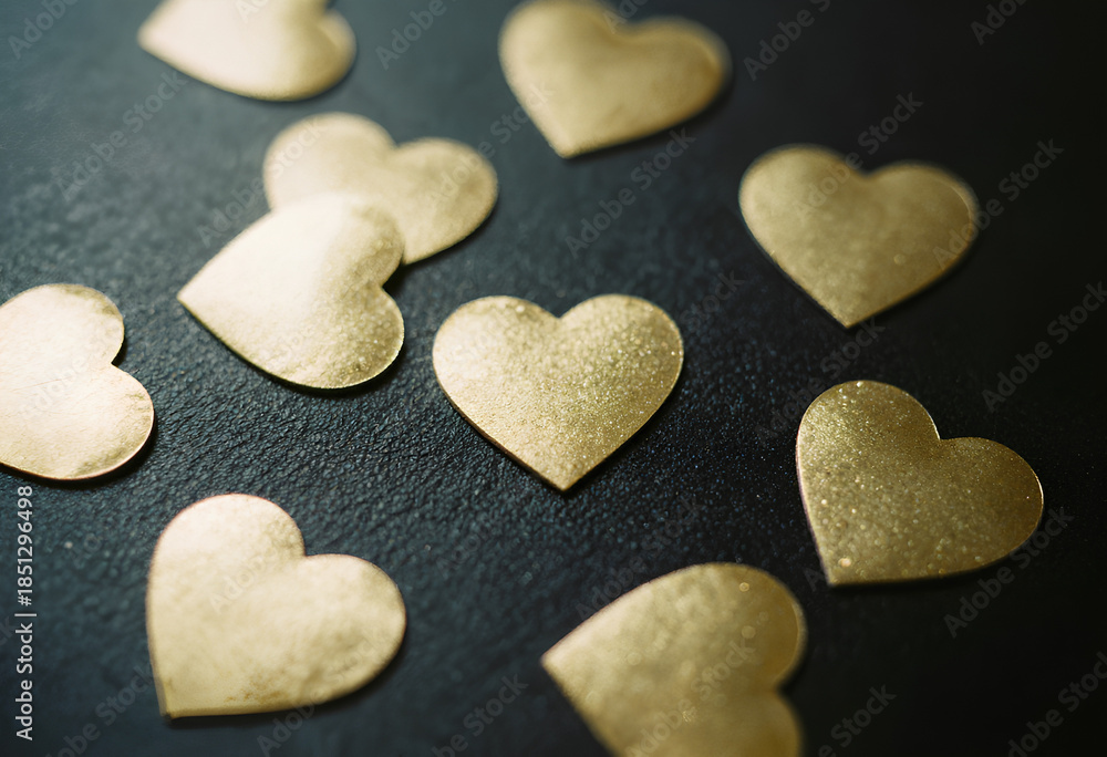 Fototapeta premium A versatile craft resource featuring glittering heart shapes, ideal for digital scrapbooking, card making, and festive DIY projects.
