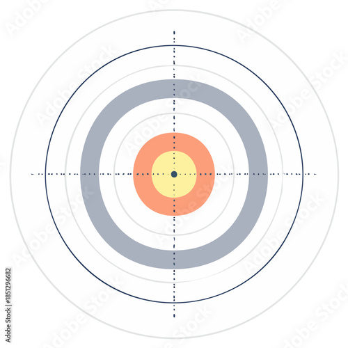 Concentric Target with Bullseye for Focus and Accuracy in Graphic Illustration