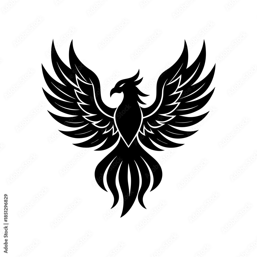 Obraz premium Phoenix Rising Symbol Design Element Tribal Artwork Vector