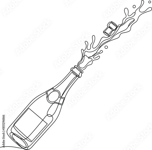 Champagne Bottle Popping Out