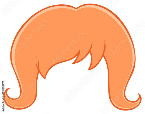 Playful Orange Cartoon Wig with Curly Bangs and Tapered Ends Digital Graphic