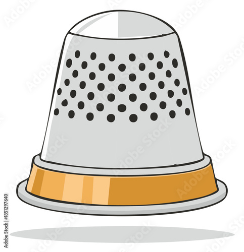 Sewing thimble illustration drawing isolated craft supply concept