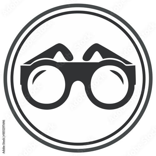 Simple Binocular Icon for Search Observation and Exploration Symbol Vector Graphic