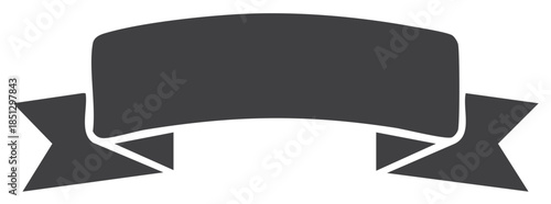 Classic curved ribbon banner silhouette for headings labels and promotional design