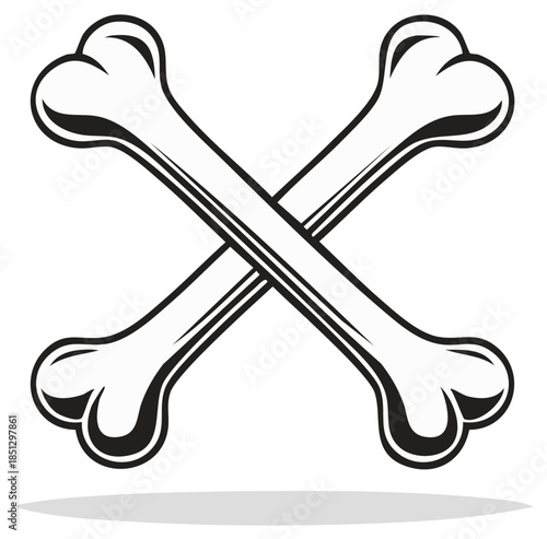Classic crossbones vector icon a symbol of danger poison or pirates