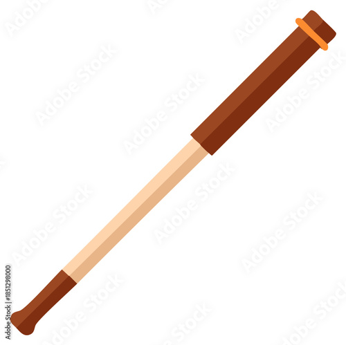 Simple Stylized Matchstick with Wooden Handle and Orange Band
