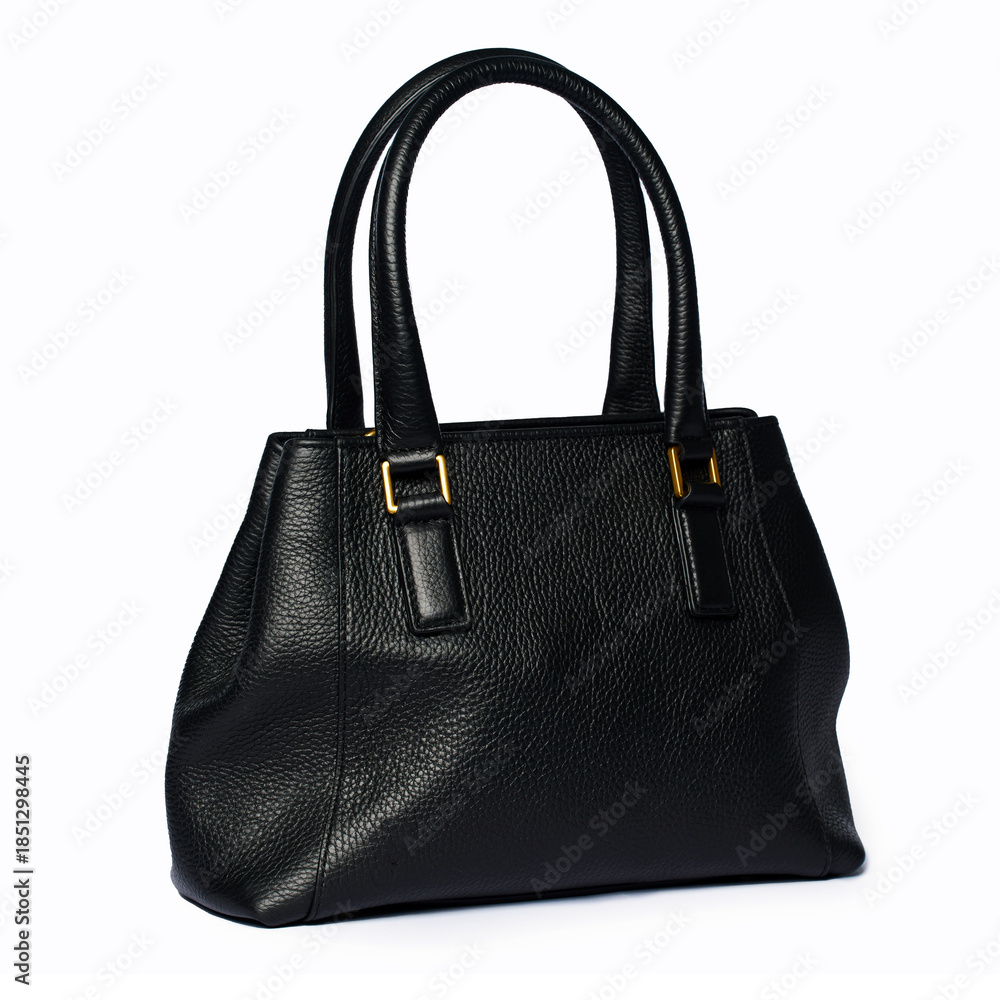 Naklejka premium Women's leather bag on a white background.