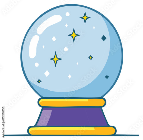Magic Crystal Ball with Stars for Fortune Telling and Predictions