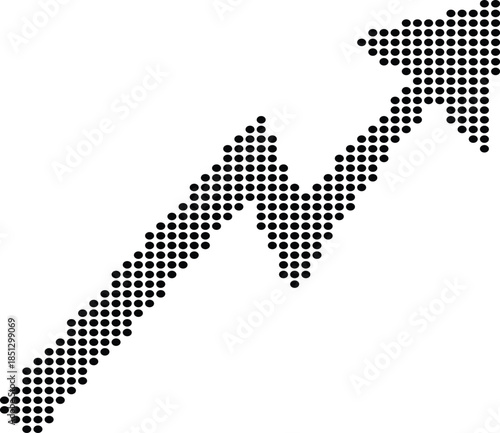 Growth Chart Arrow Upward Trend Business Data Analysis