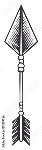 Hand drawn stylized arrow vector illustration ethnic graphic ornament decoration element