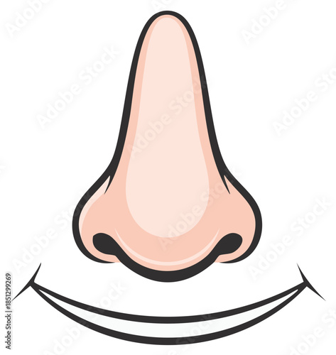Funny Cartoon Face with a Big Nose and a Wide Smile Vector Illustration