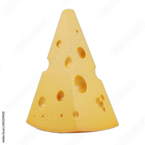 3D Swiss Cheese Wedge Icon