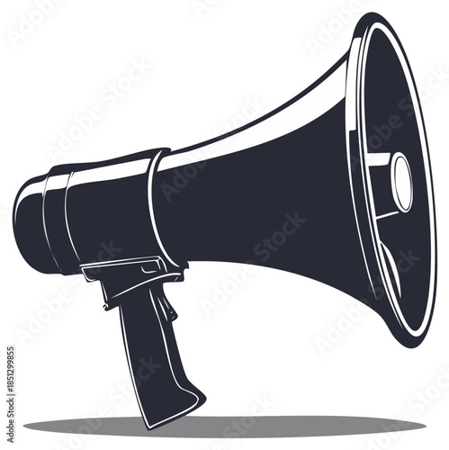 Retro style illustration of a megaphone symbol