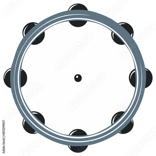 Tambourine percussion instrument vector graphic illustration