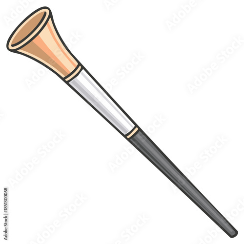 Elegant makeup brush with gold bristles and gradient handle offers precision application and seamless blending for flawless beauty looks