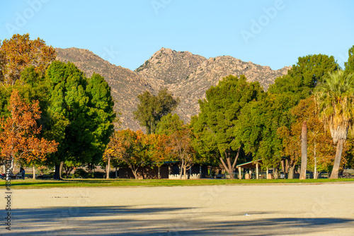 Lake Perris State Recreation Area Mountains Trees Park